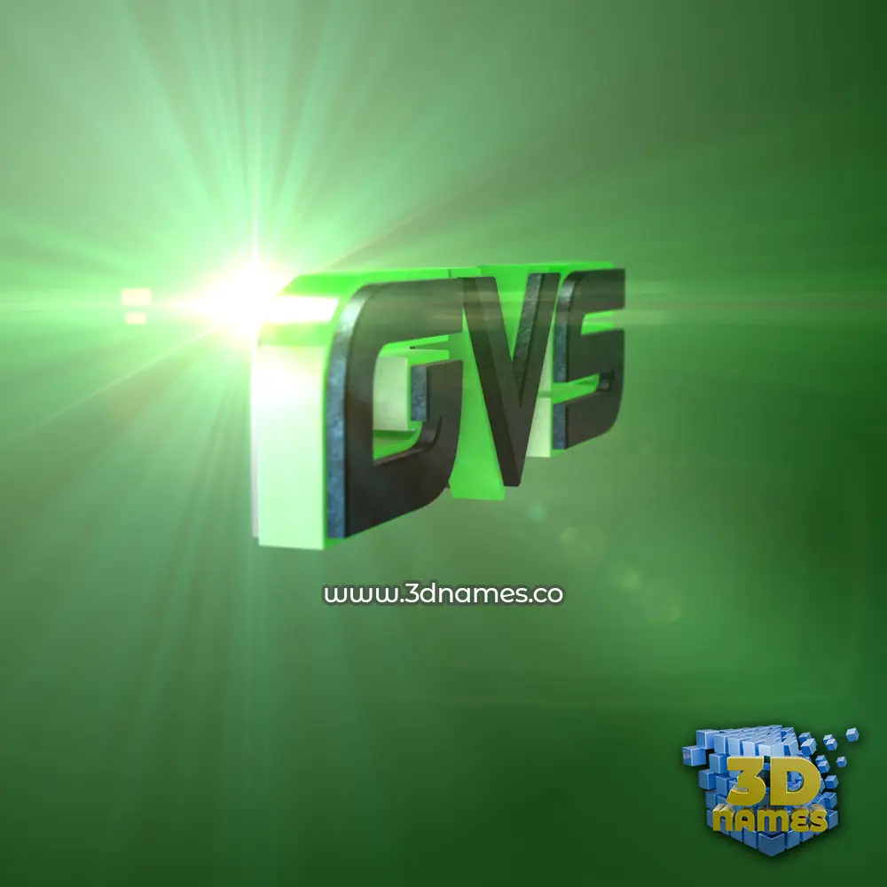 gvs in Green Light style - 3D name wallpaper