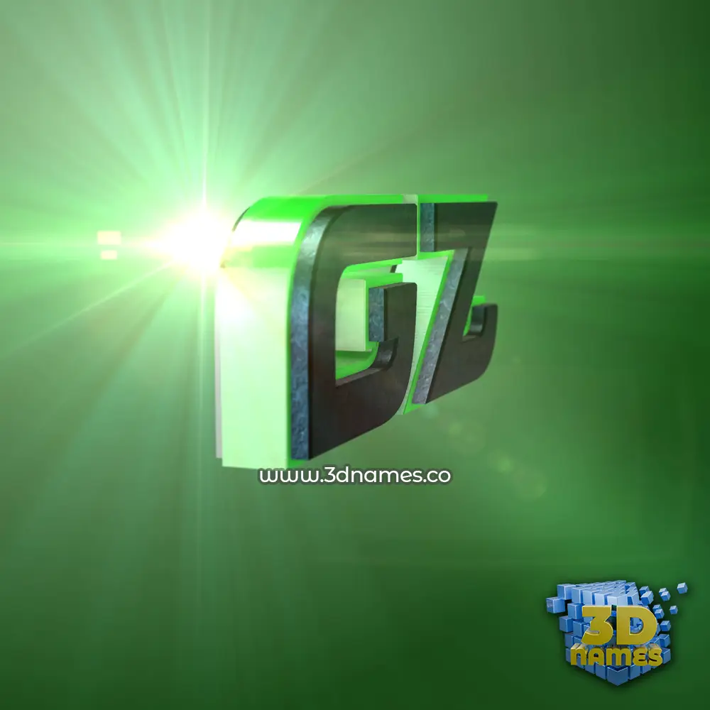 gz in Green Light style - 3D name wallpaper