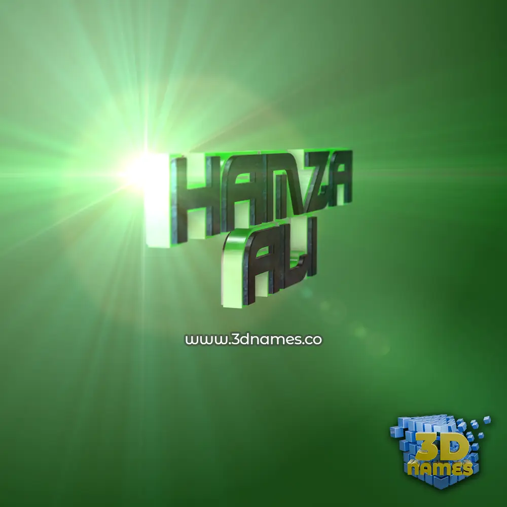 hamza ali in Green Light style - 3D name wallpaper