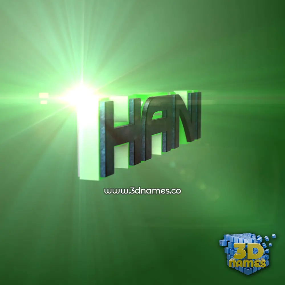 hani in Green Light style - 3D name wallpaper