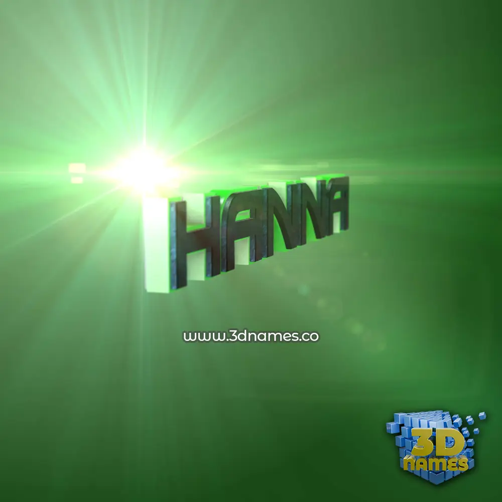hanna in Green Light style - 3D name wallpaper