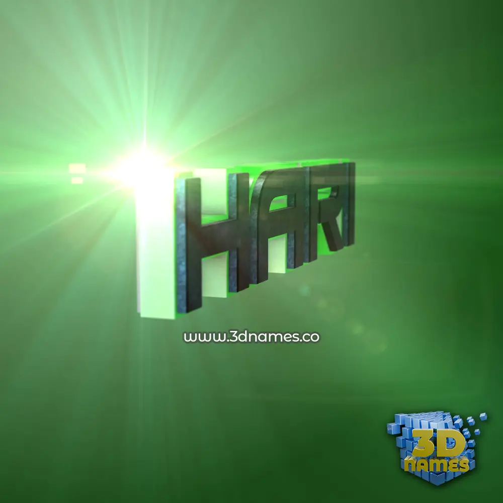 hari in Green Light style - 3D name wallpaper