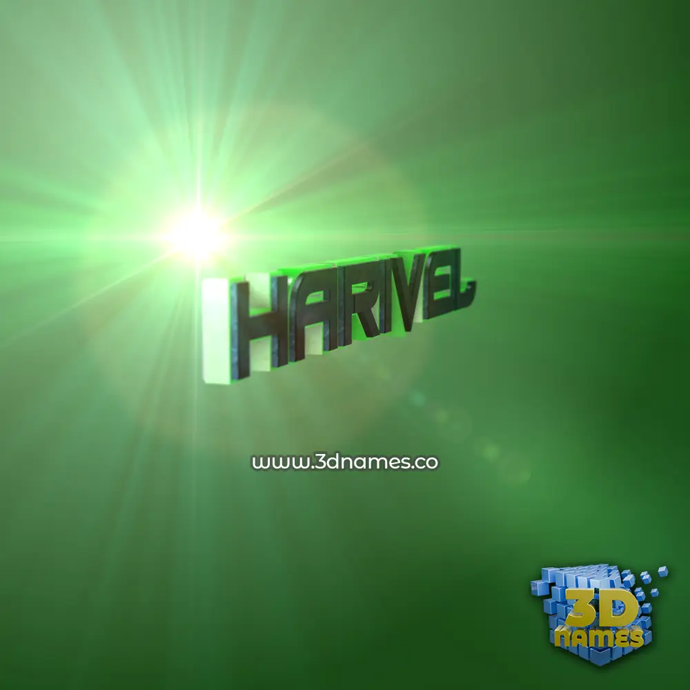 harivel in Green Light style - 3D name wallpaper