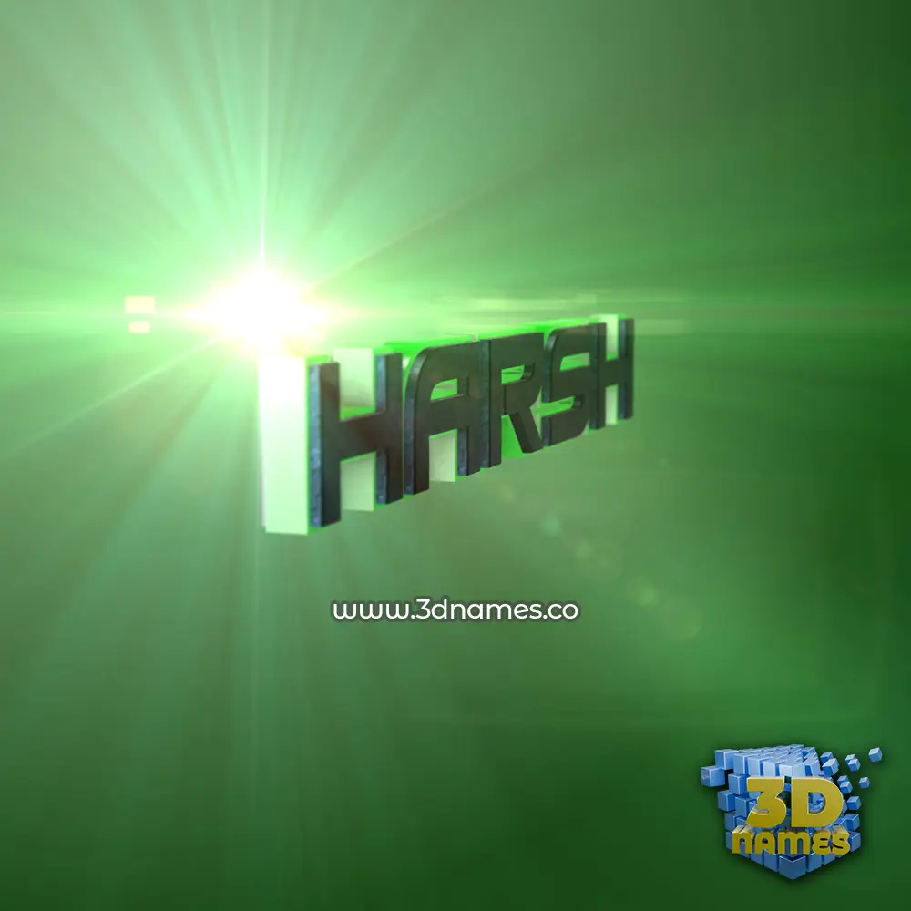 harsh in Green Light style - 3D name wallpaper