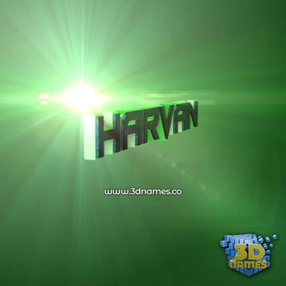 harvan in Green Light style - 3D name wallpaper