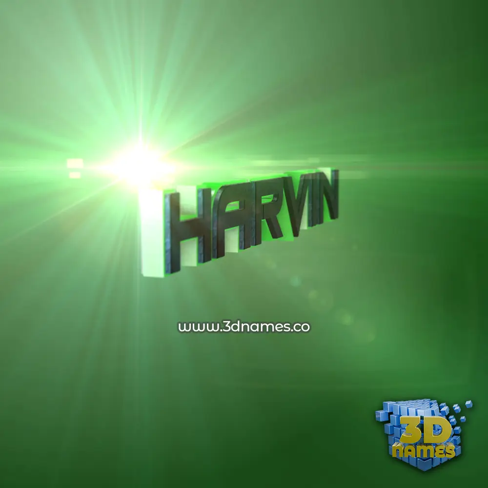 harvin in Green Light style - 3D name wallpaper