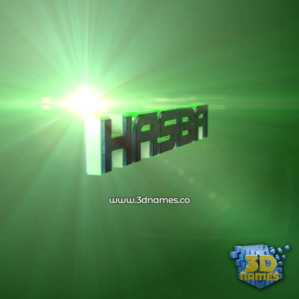 hasba in Green Light style - 3D name wallpaper