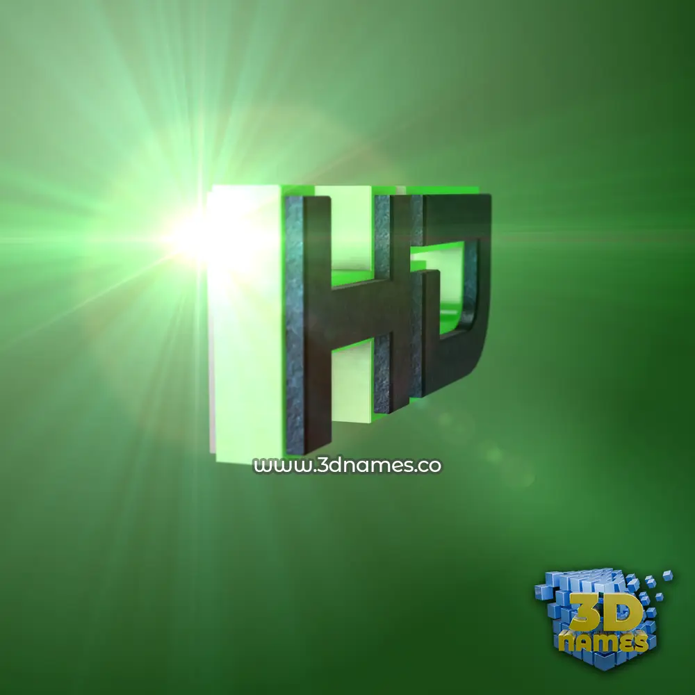 hd in Green Light style - 3D name wallpaper