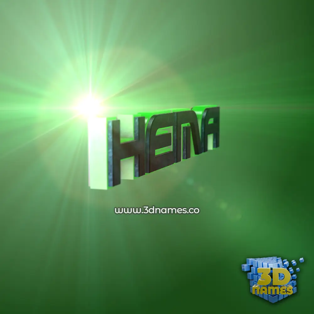 hema in Green Light style - 3D name wallpaper