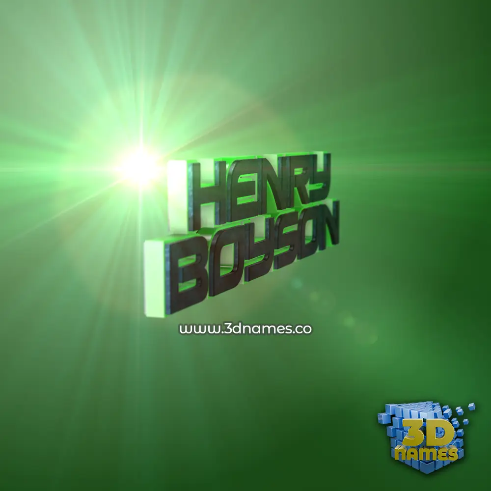 henry boyson in Green Light style - 3D name wallpaper