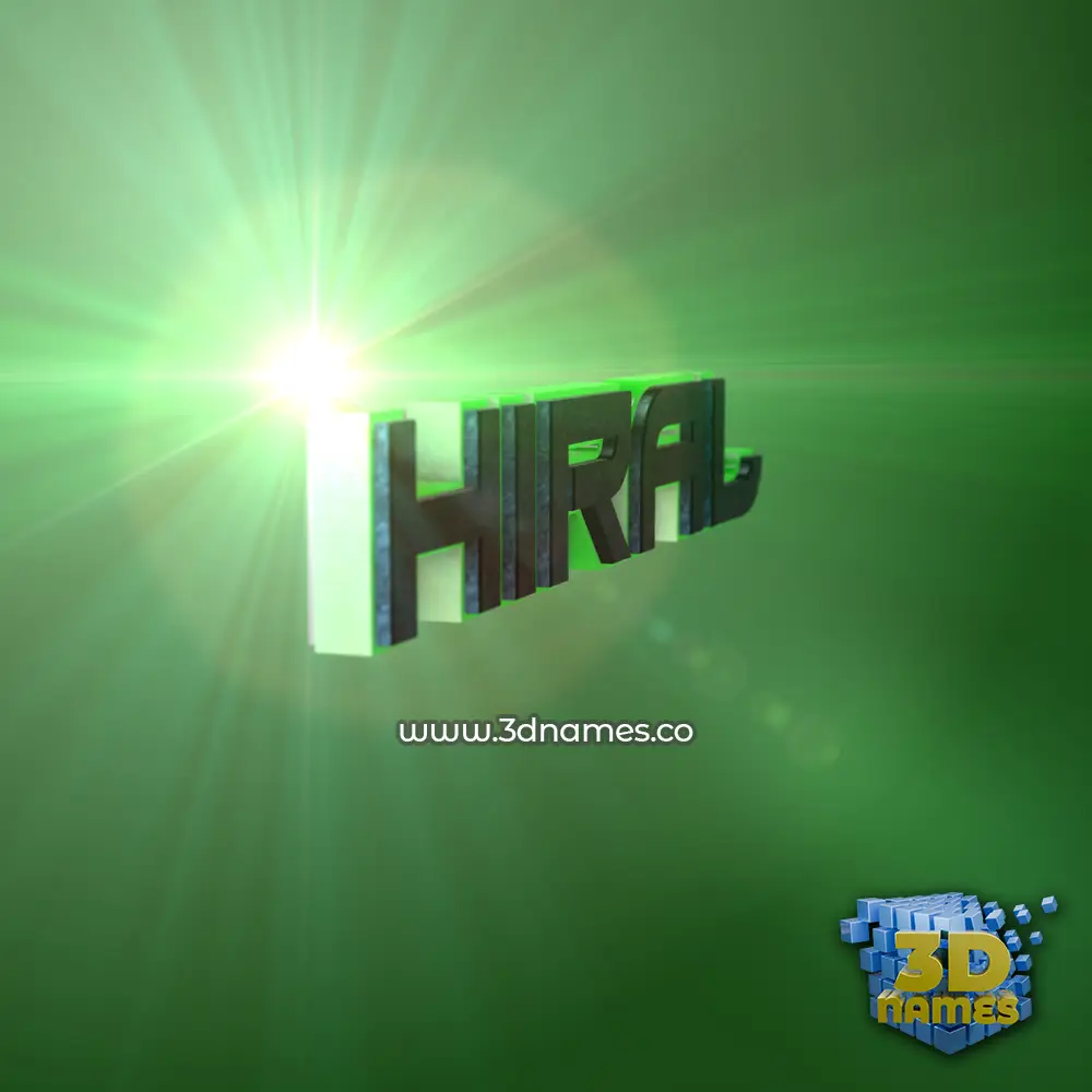 hiral in Green Light style - 3D name wallpaper
