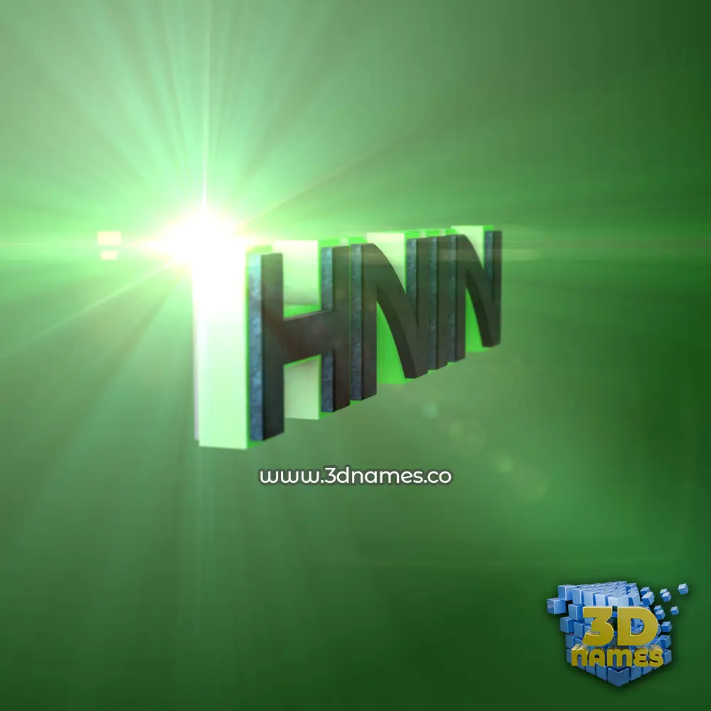 hnin in Green Light style - 3D name wallpaper