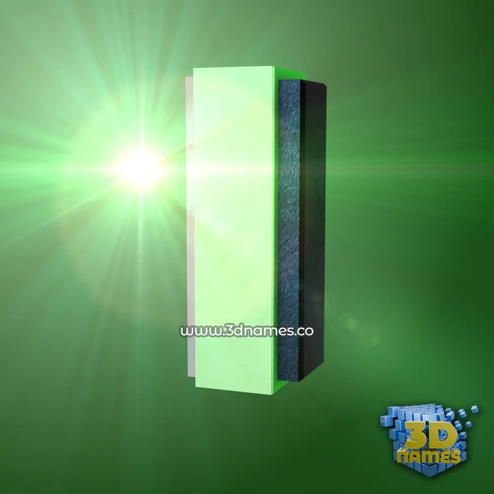 i in Green Light style - 3D name wallpaper