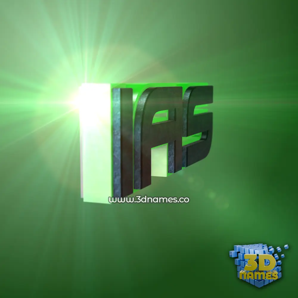 ias in Green Light style - 3D name wallpaper