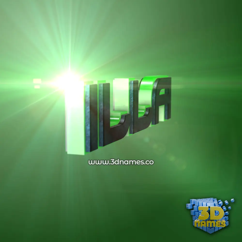 illa in Green Light style - 3D name wallpaper