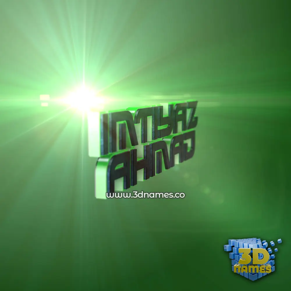 imtiyaz ahmad in Green Light style - 3D name wallpaper