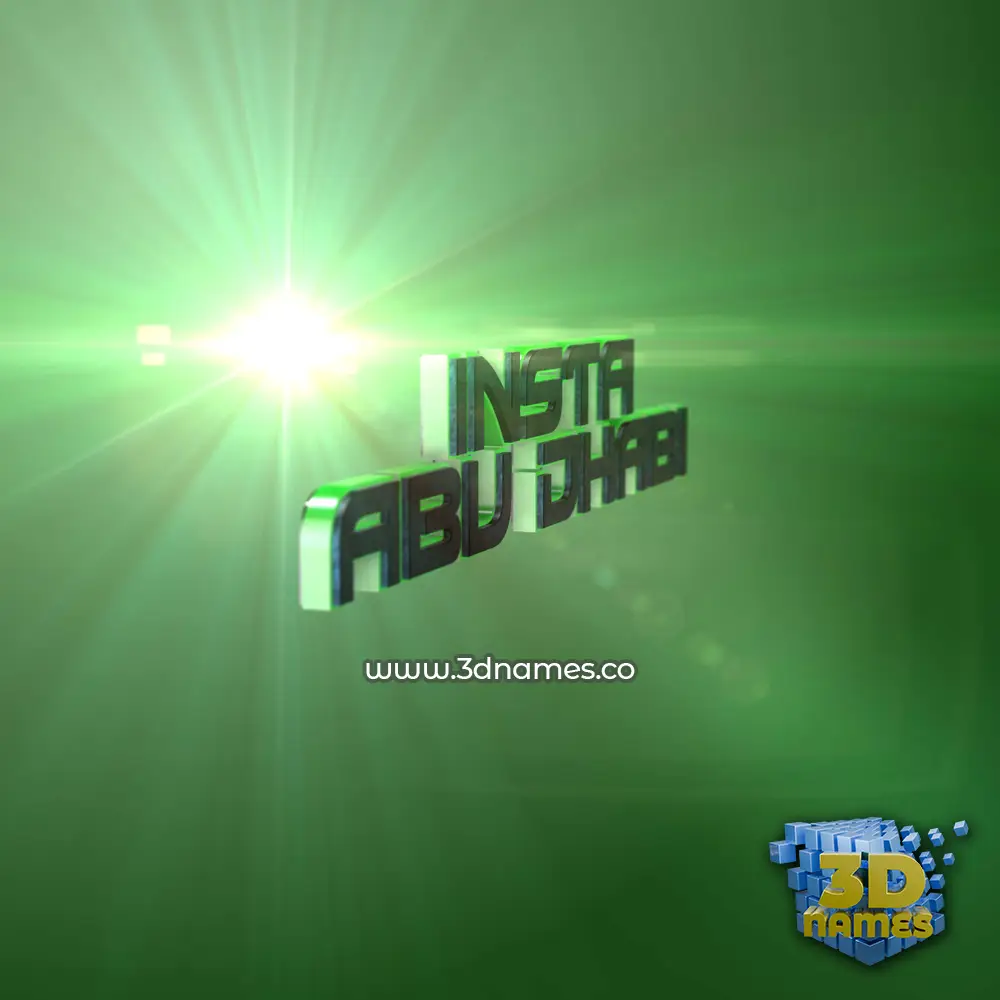 insta abu dhabi in Green Light style - 3D name wallpaper