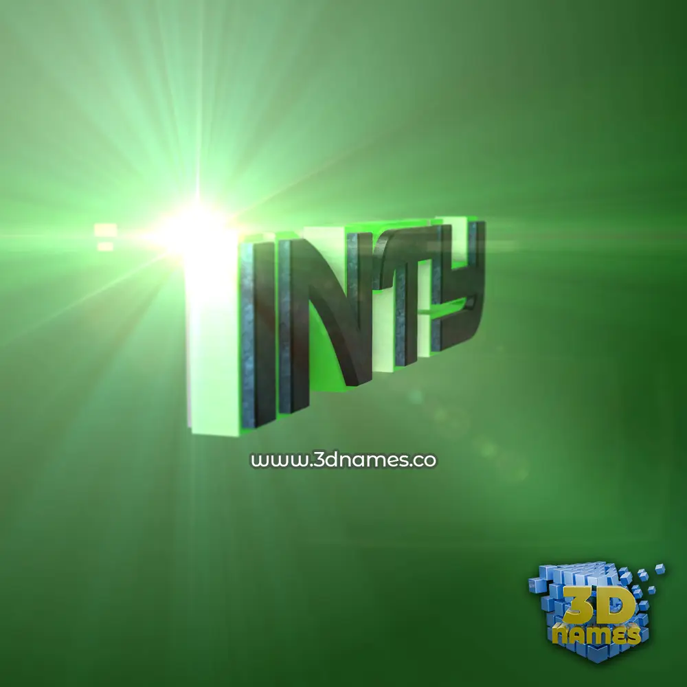 inty in Green Light style - 3D name wallpaper
