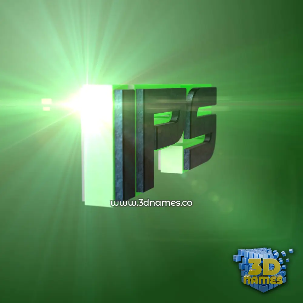 ips in Green Light style - 3D name wallpaper