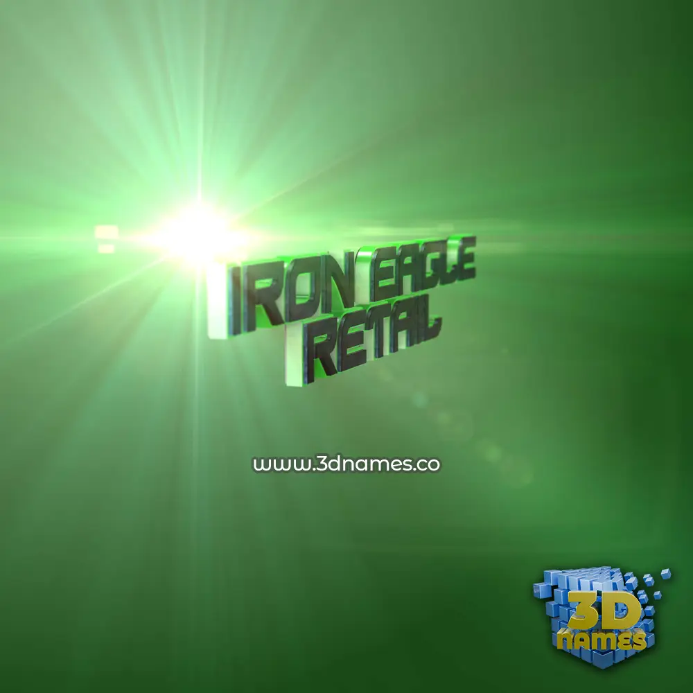 iron eagle retail in Green Light style - 3D name wallpaper