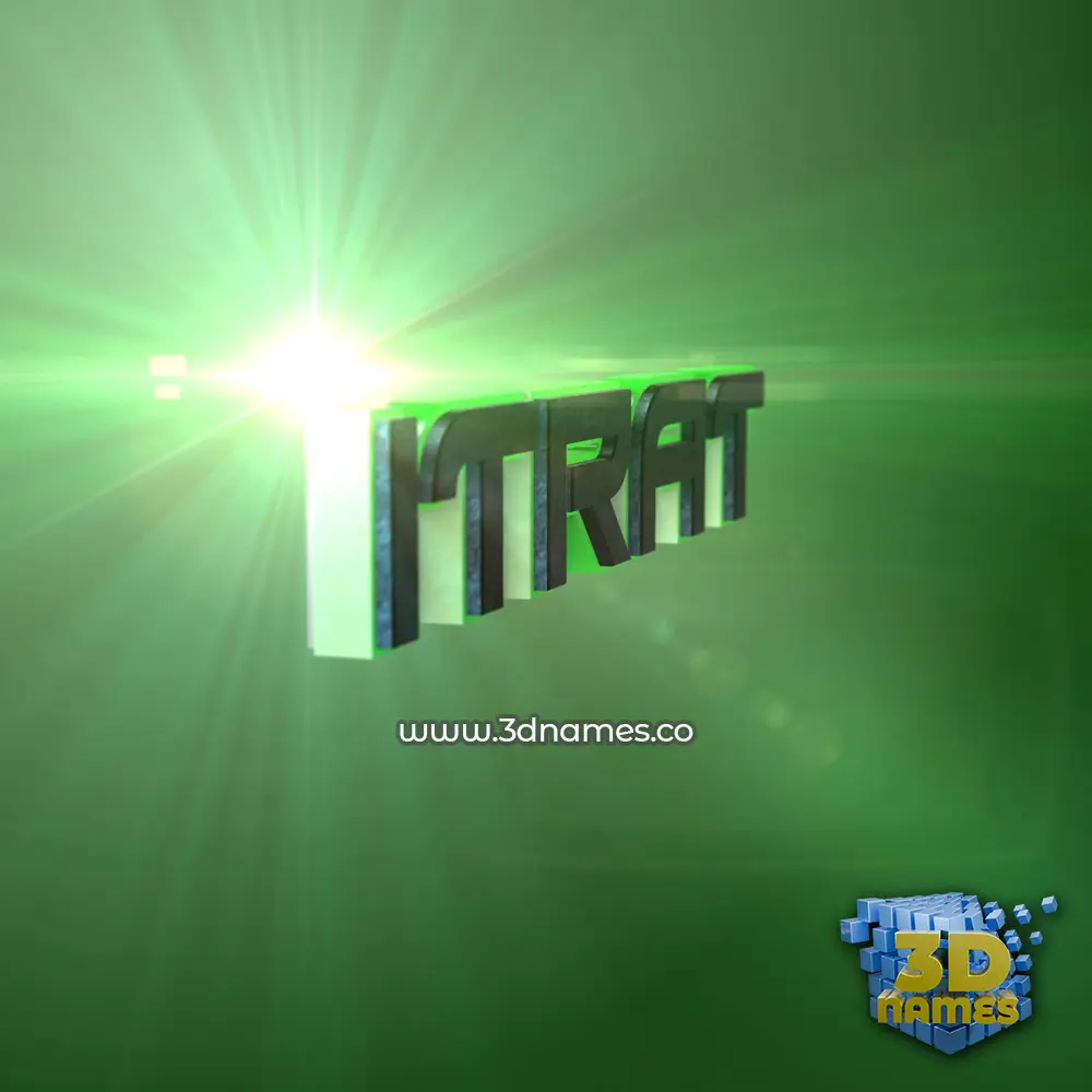itrat in Green Light style - 3D name wallpaper