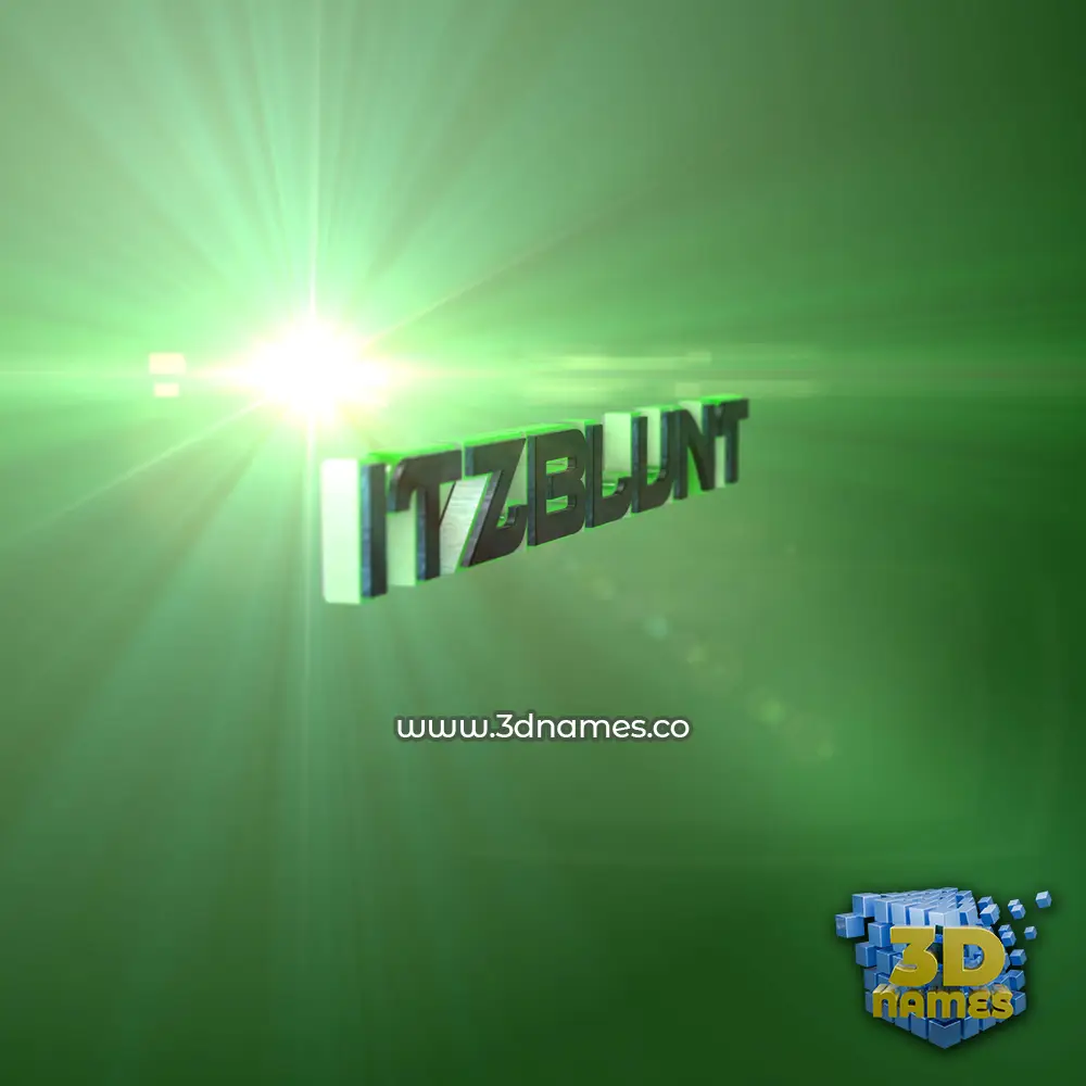 itzblunt in Green Light style - 3D name wallpaper