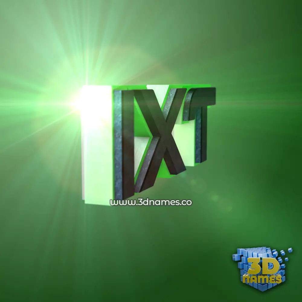 ixt in Green Light style - 3D name wallpaper