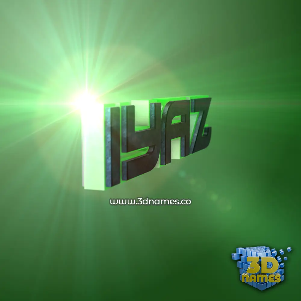 iyaz in Green Light style - 3D name wallpaper
