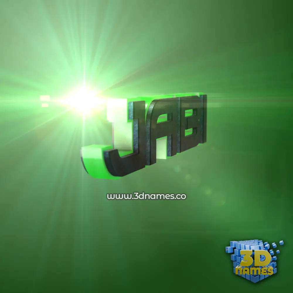 jabi in Green Light style - 3D name wallpaper