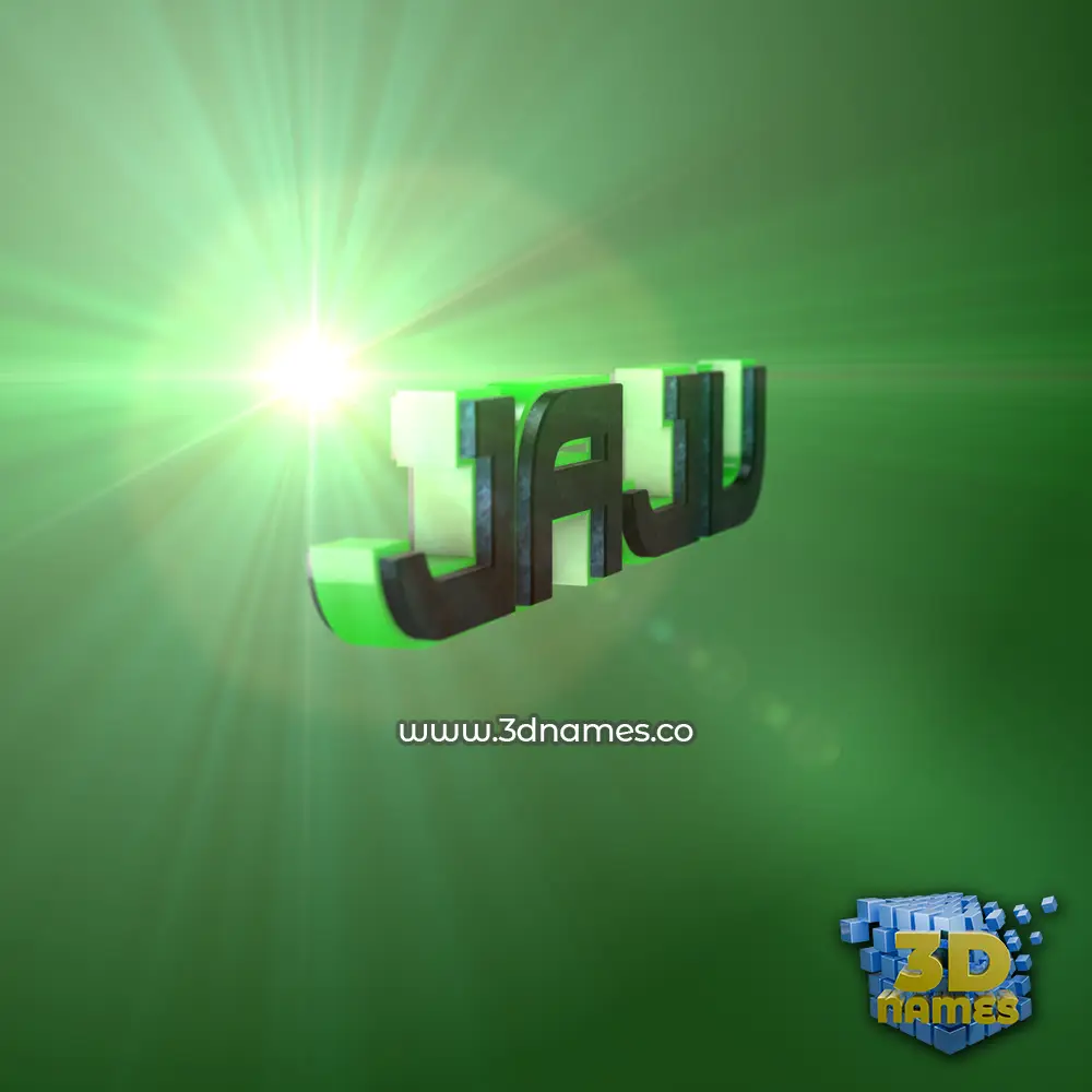 jaju in Green Light style - 3D name wallpaper