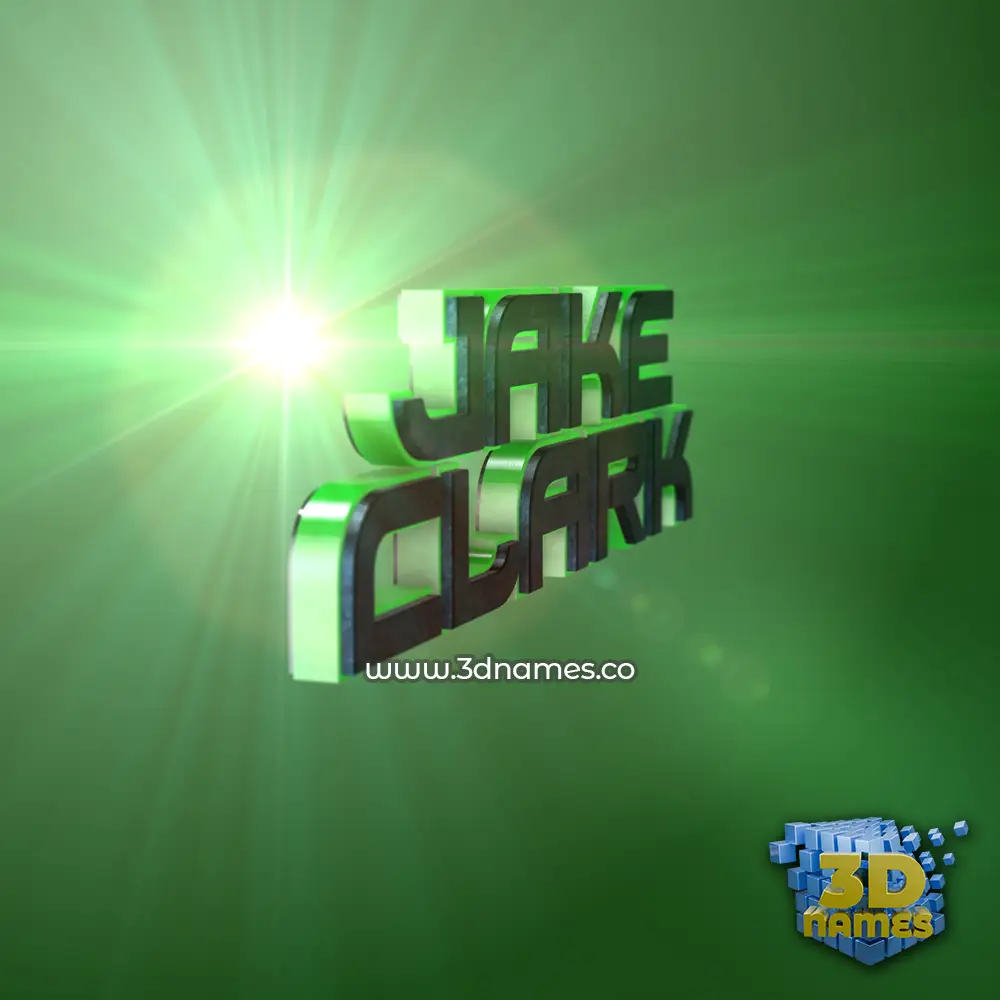 jake clark in Green Light style - 3D name wallpaper