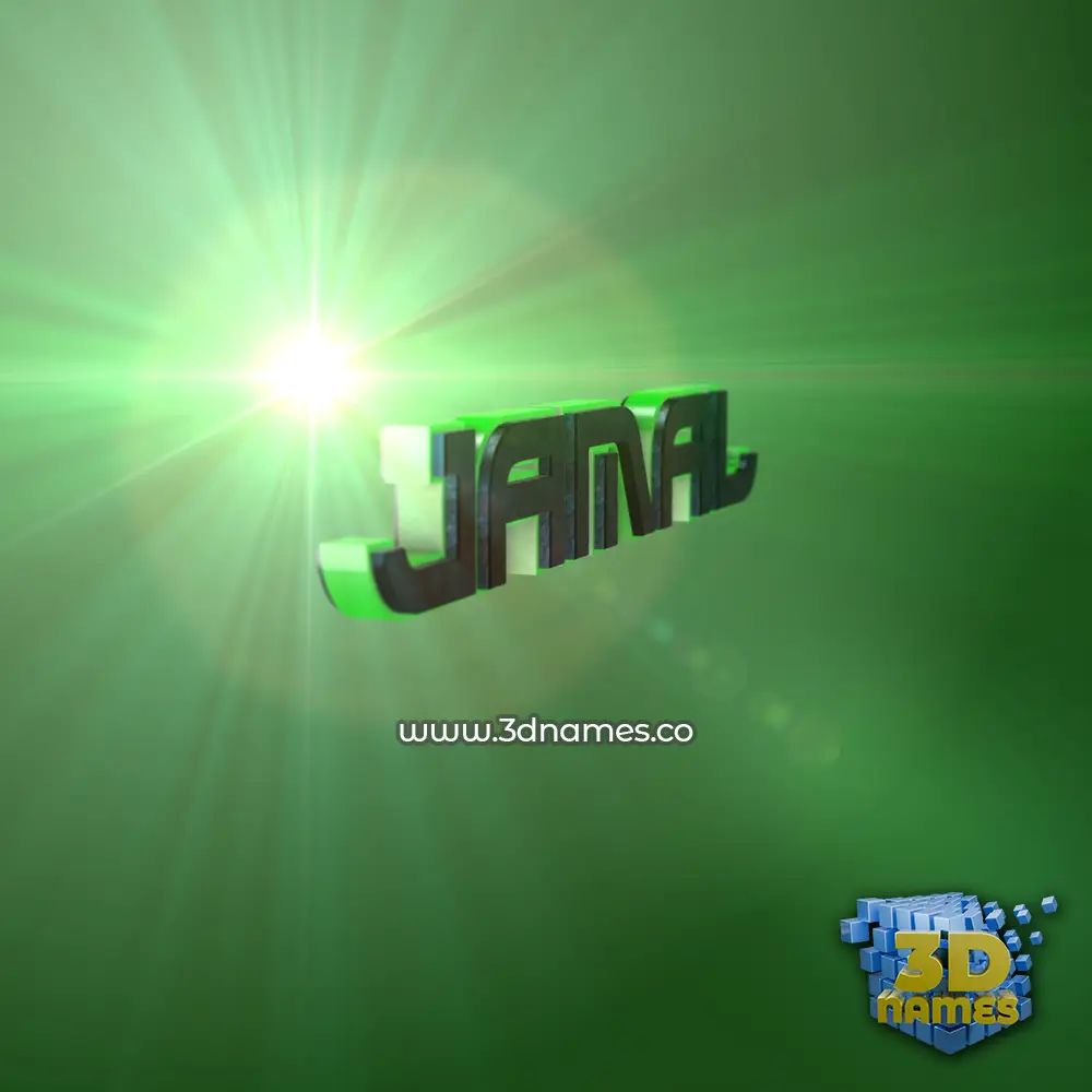 jamal in Green Light style - 3D name wallpaper