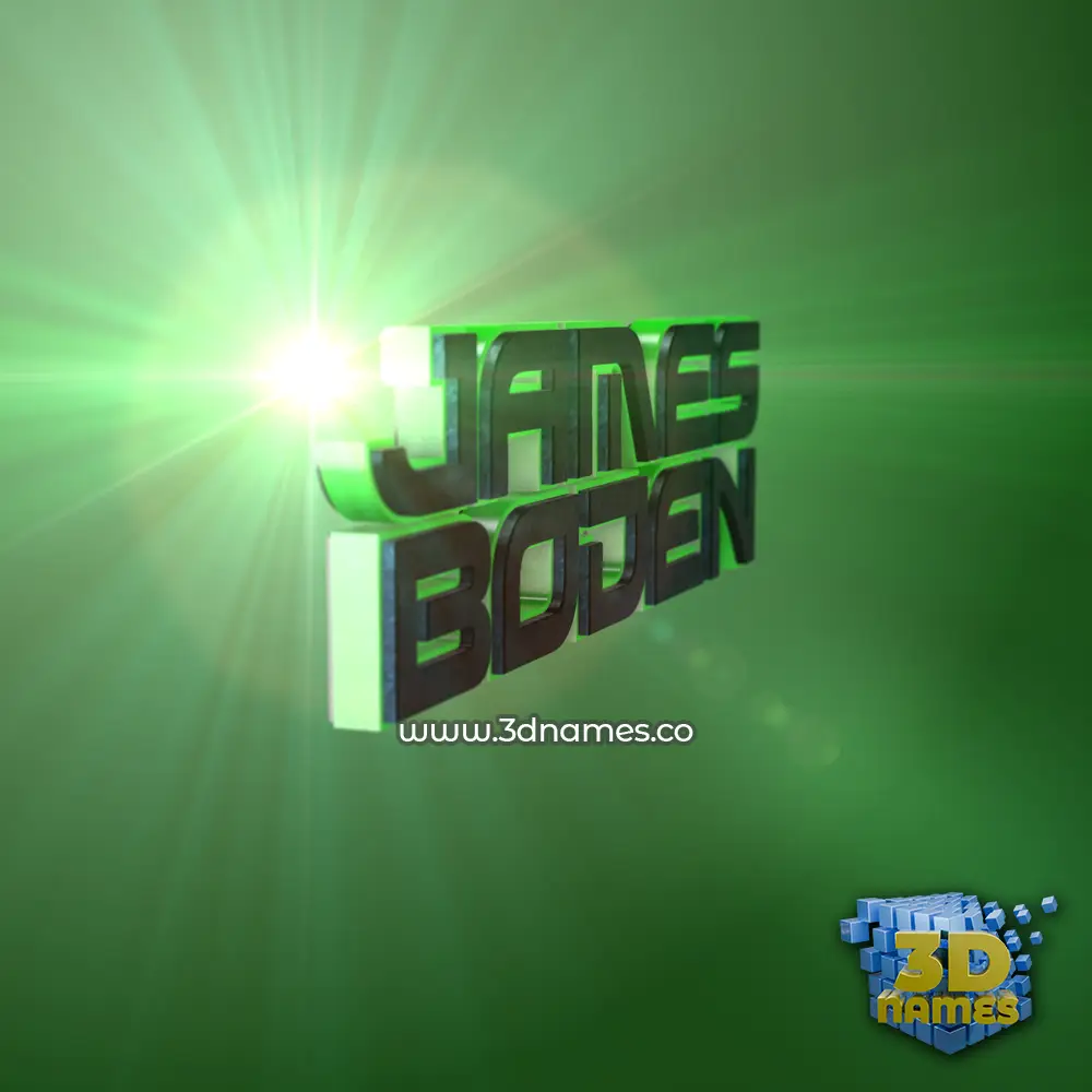 james boden in Green Light style - 3D name wallpaper