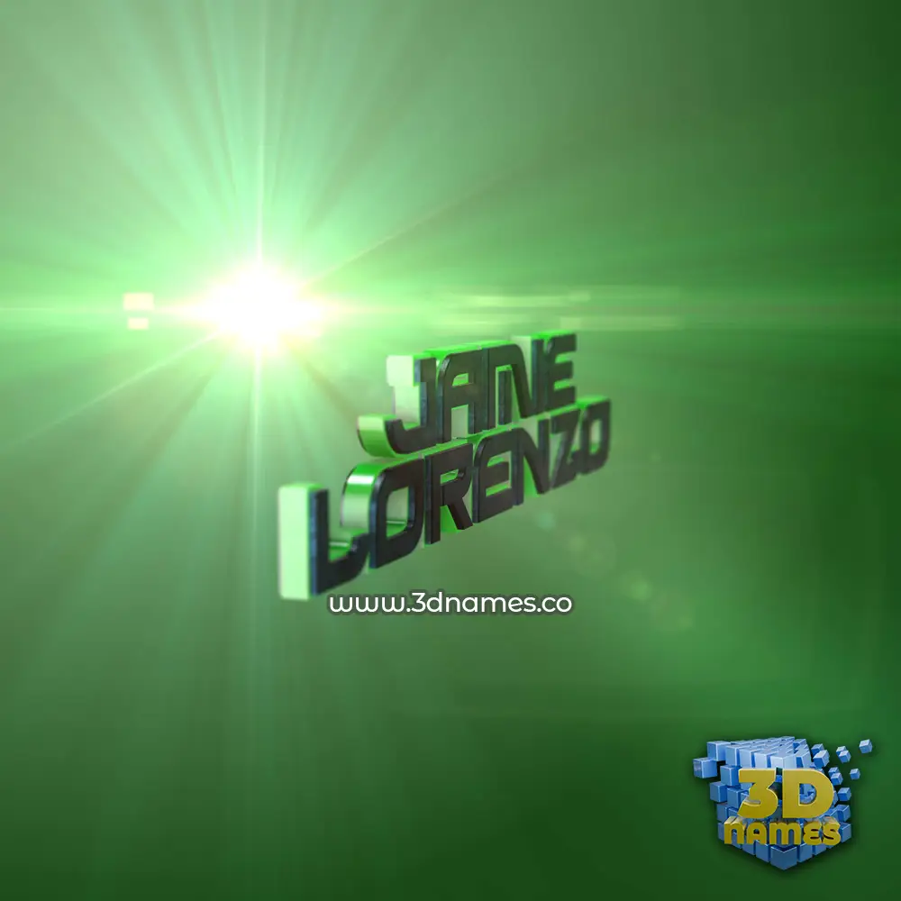jamie lorenzo in Green Light style - 3D name wallpaper