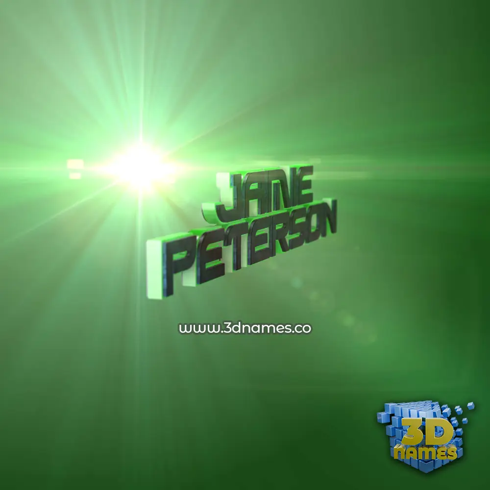 jamie peterson in Green Light style - 3D name wallpaper