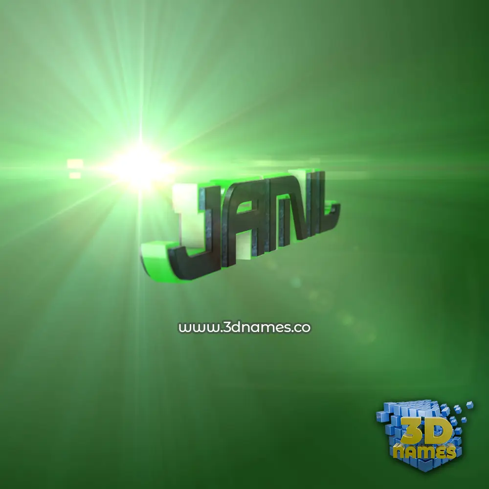 jamil in Green Light style - 3D name wallpaper