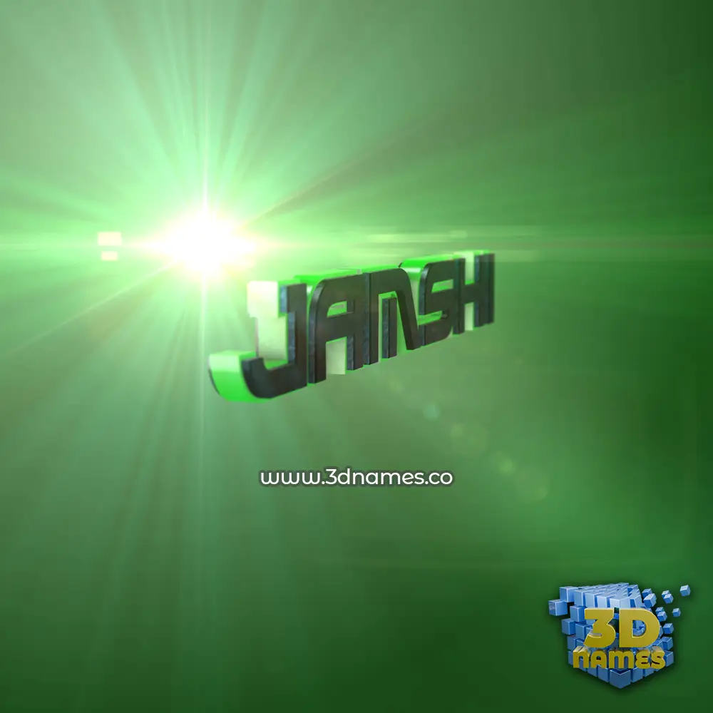 jamshi in Green Light style - 3D name wallpaper
