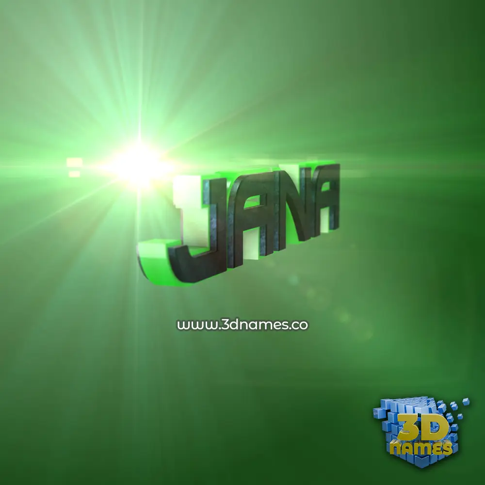 jana in Green Light style - 3D name wallpaper