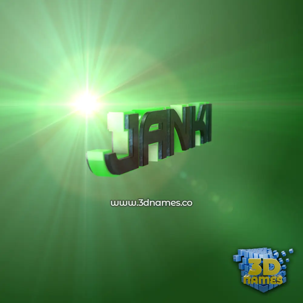 janki in Green Light style - 3D name wallpaper