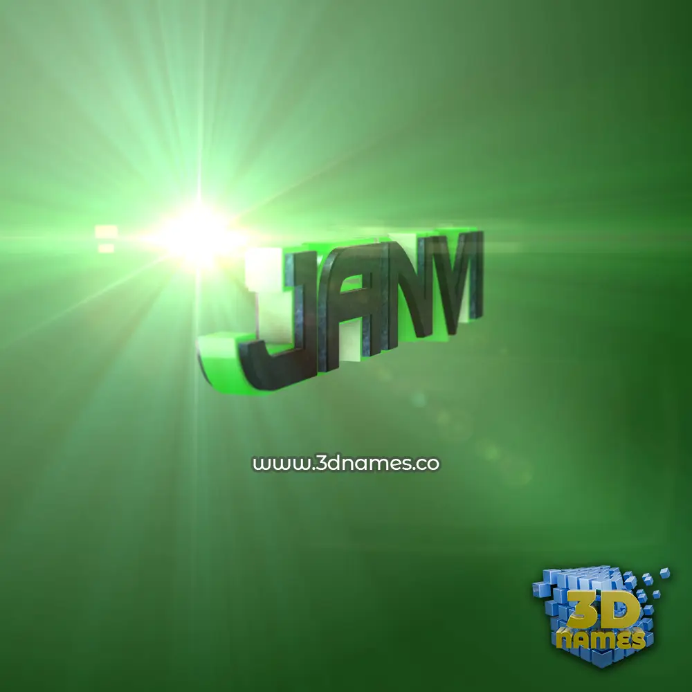 janvi in Green Light style - 3D name wallpaper