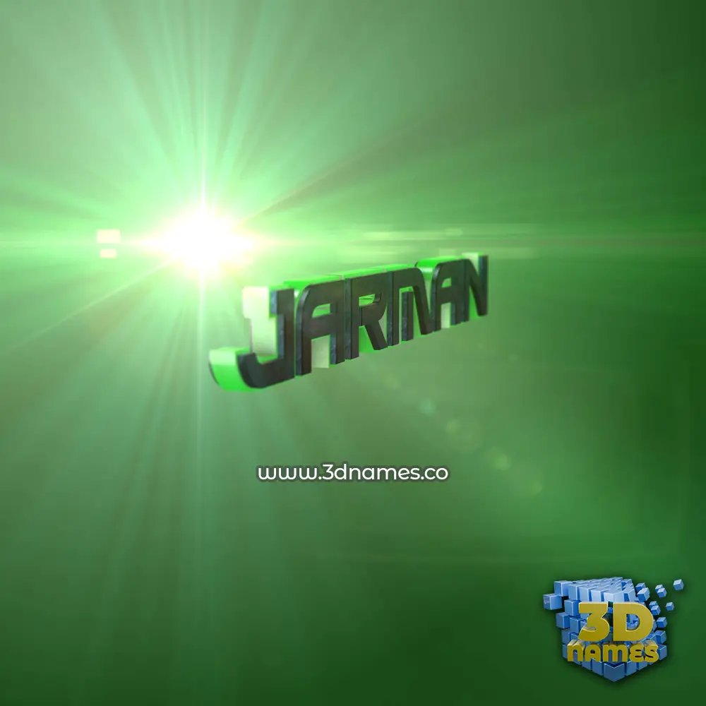 jarman in Green Light style - 3D name wallpaper