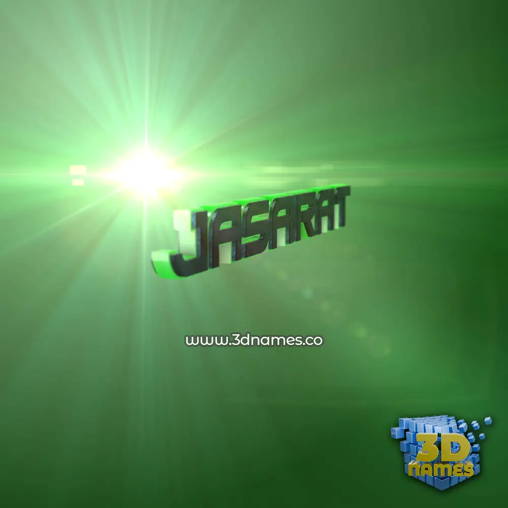 jasarat in Green Light style - 3D name wallpaper