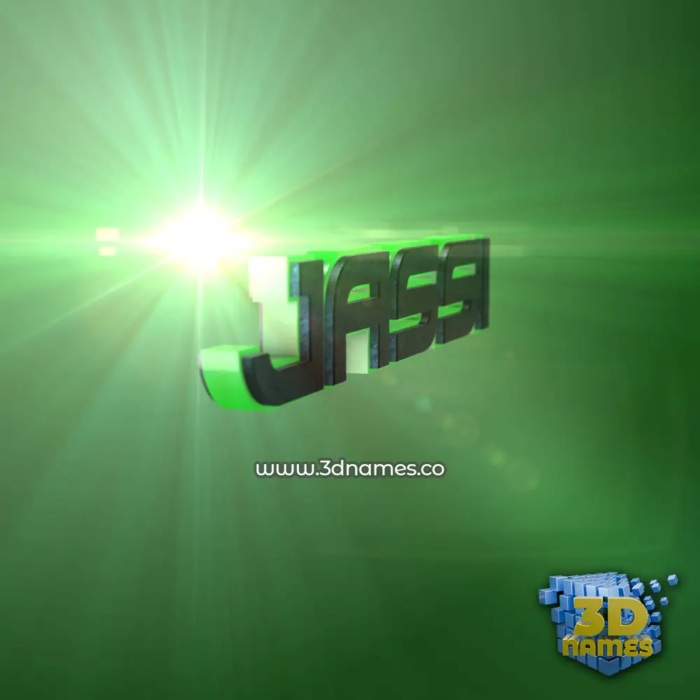 jassi in Green Light style - 3D name wallpaper