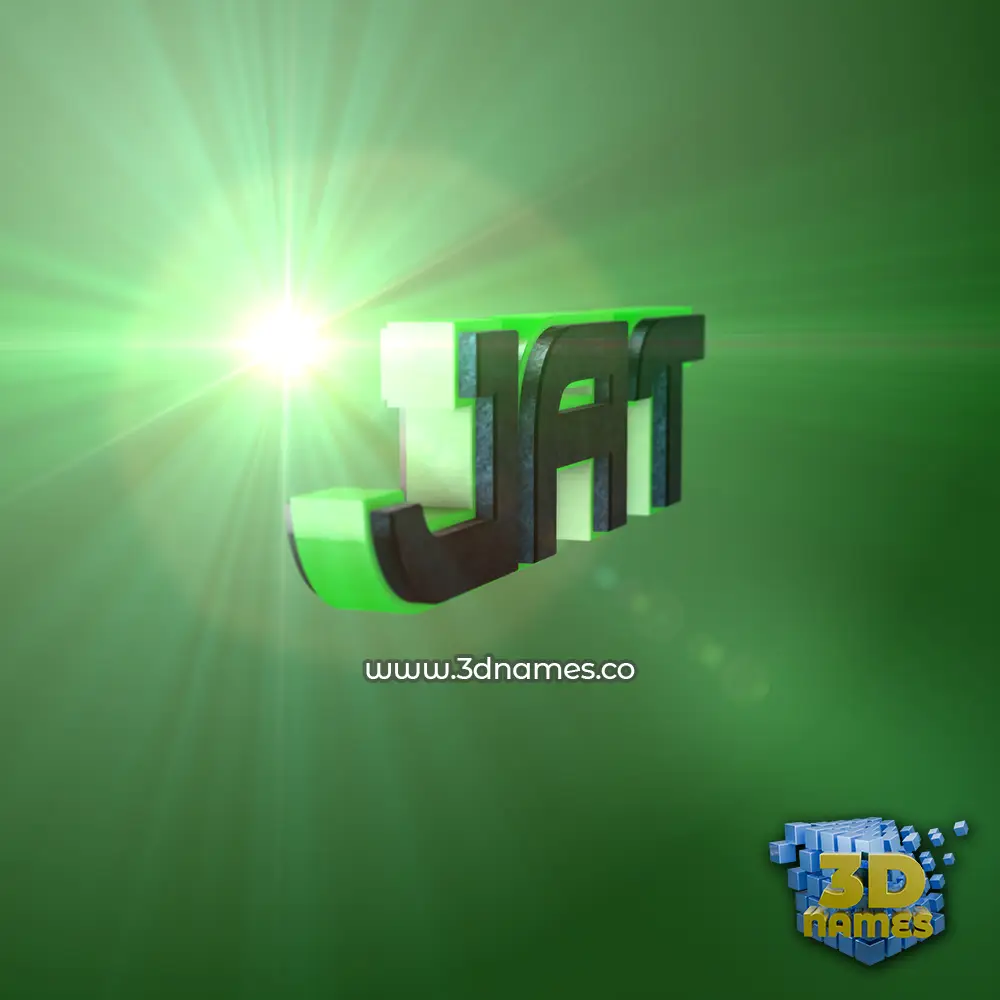 jat in Green Light style - 3D name wallpaper