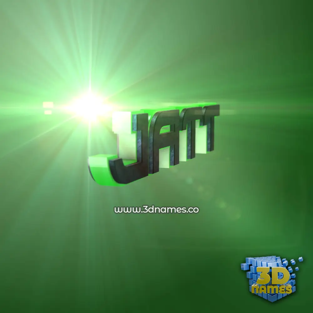 jatt in Green Light style - 3D name wallpaper