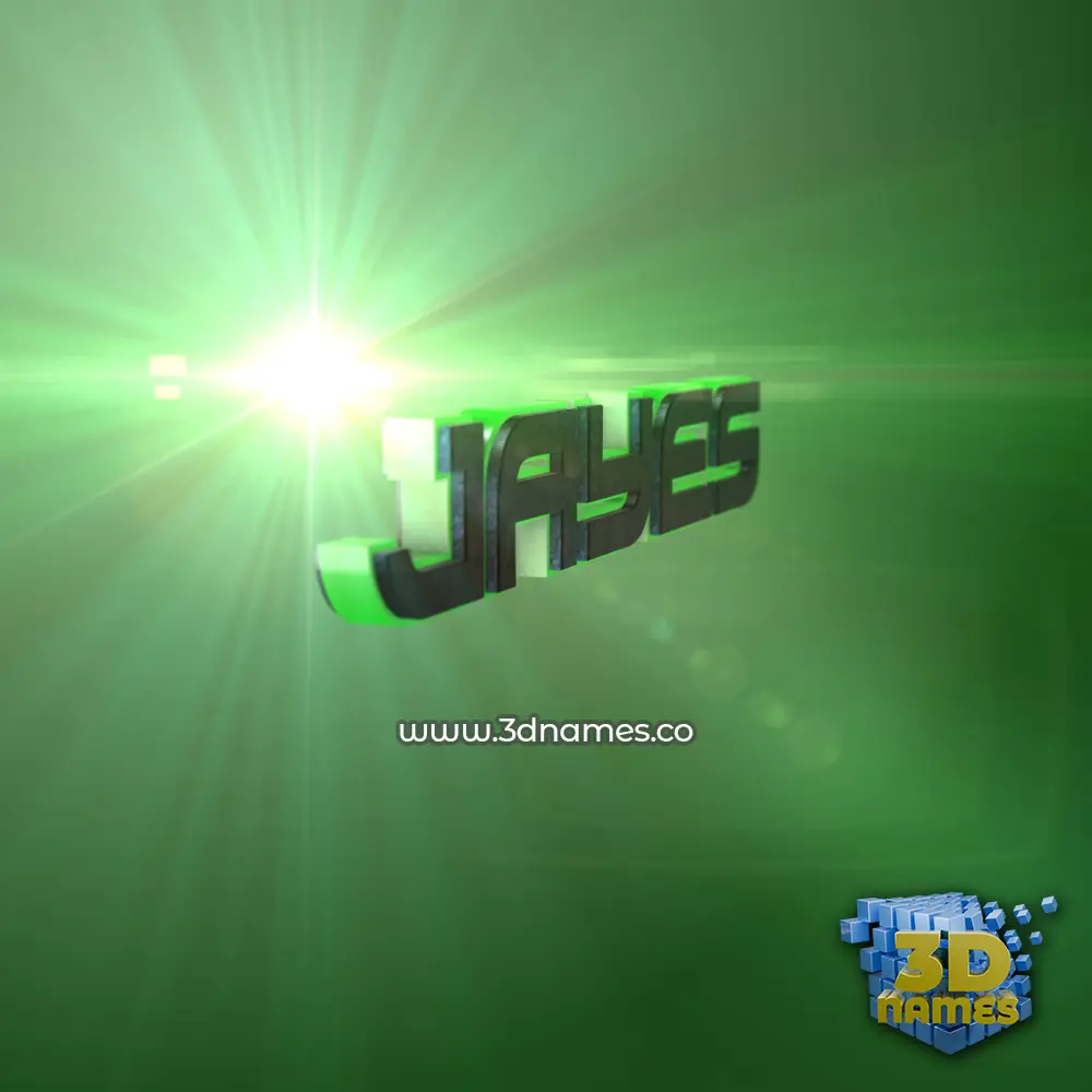 jayes in Green Light style - 3D name wallpaper