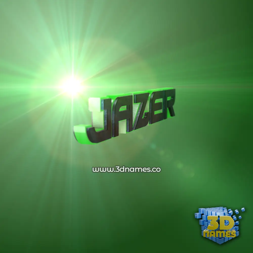 jazer in Green Light style - 3D name wallpaper