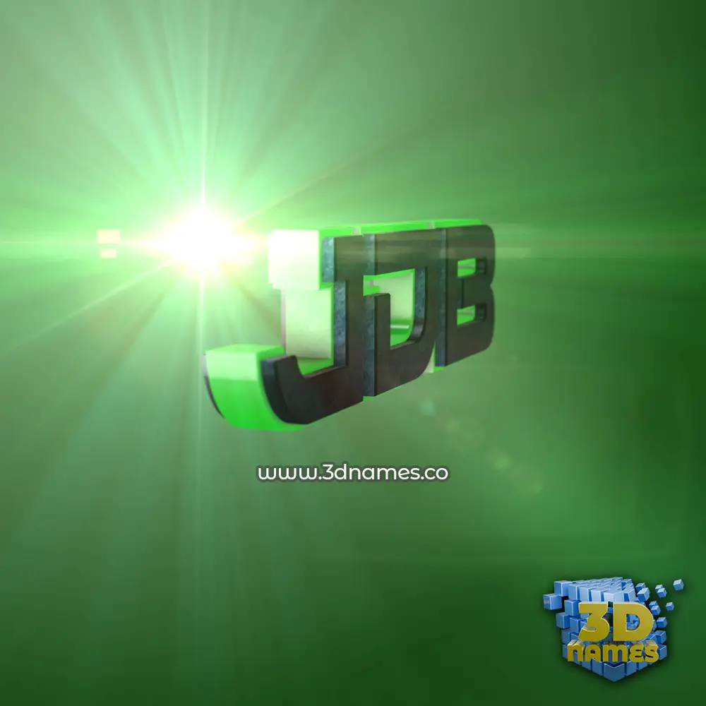 jdb in Green Light style - 3D name wallpaper
