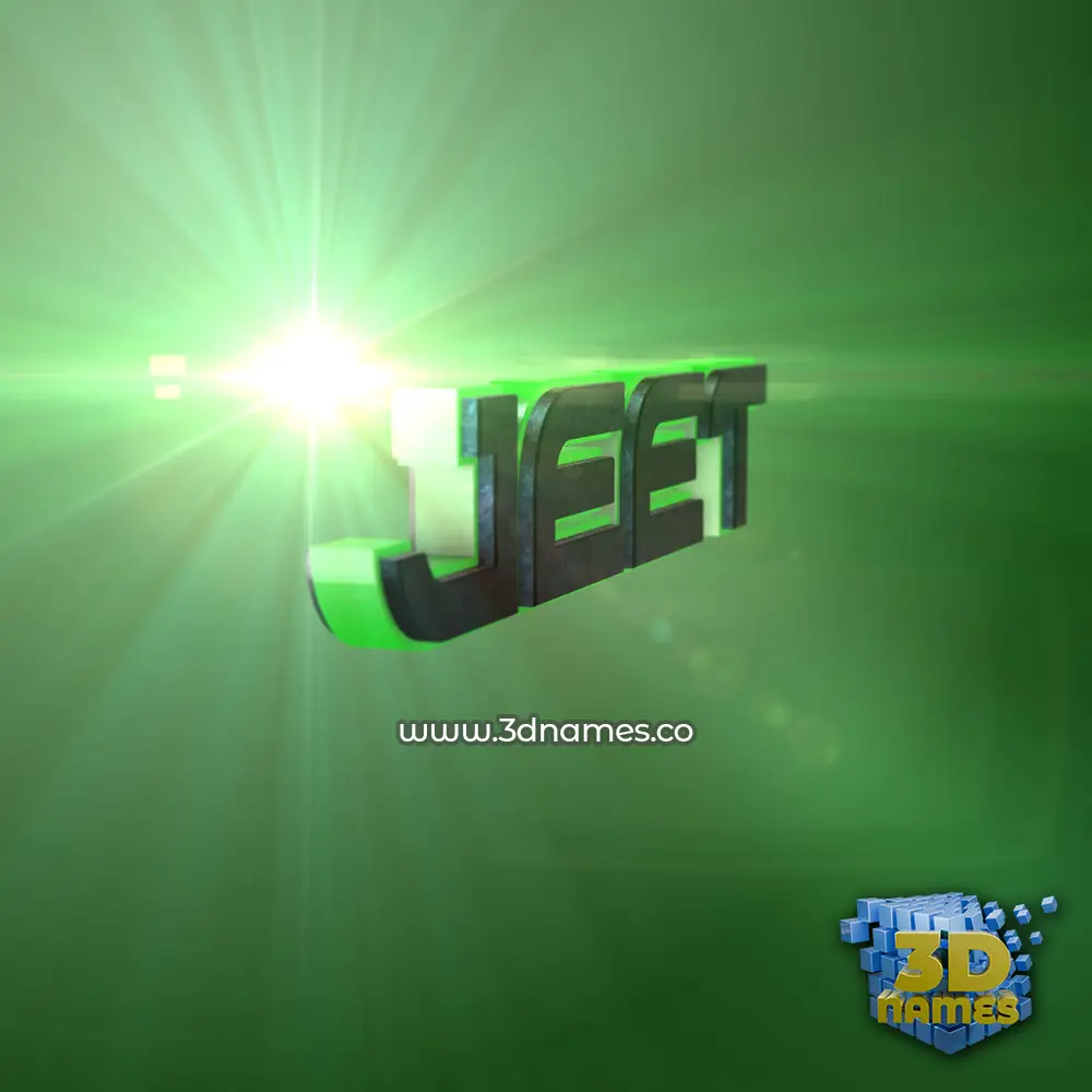 jeet in Green Light style - 3D name wallpaper