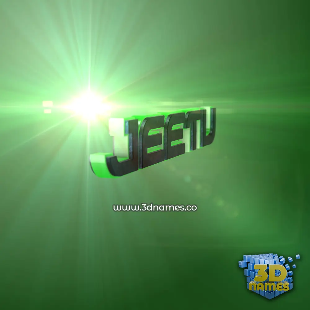 jeetu in Green Light style - 3D name wallpaper